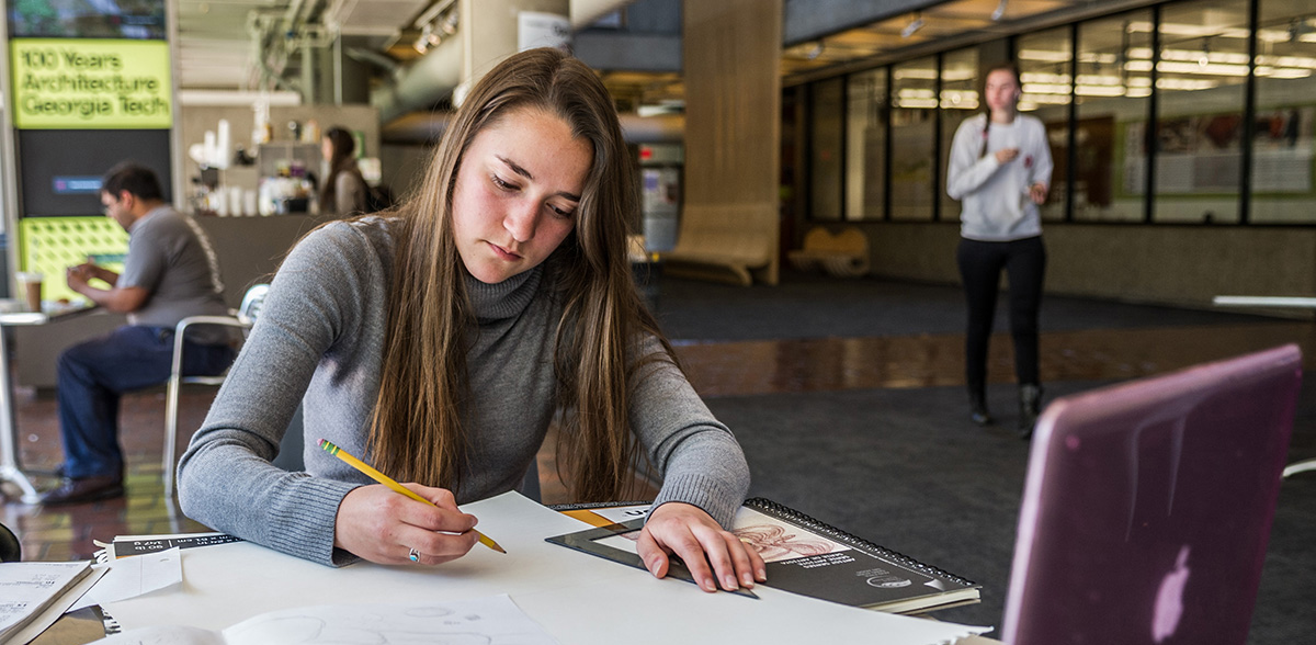 Student doing homework