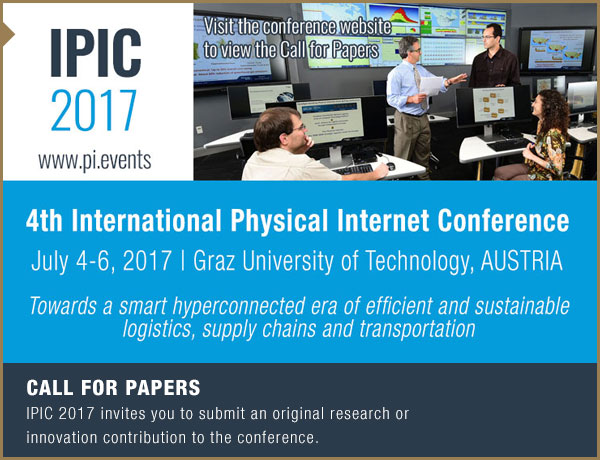 Please join us for the 4th International Physical Internet Conference taking place July 4-6, 2017 at Graz University in Austria. For more information, visit the conference website at www.pi.events.