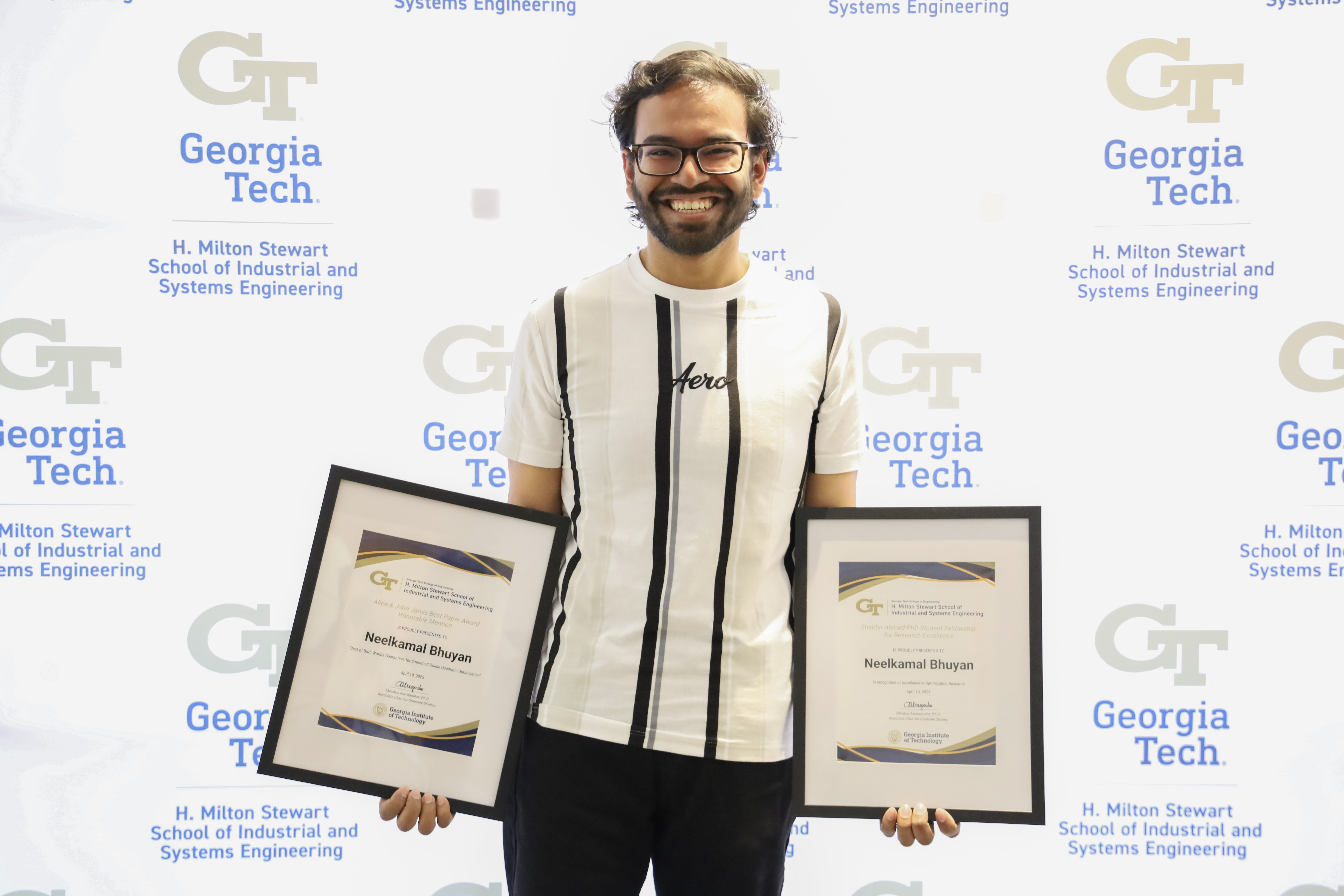 Neelkamal Bhuyan, (1) Shabbir Ahmed PhD Student Fellowship for Research Excellence, (2) Alice & John Jarvis Best Paper Award - Honorable Mention