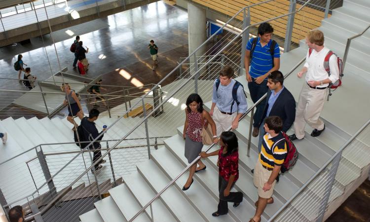 students on the stairs