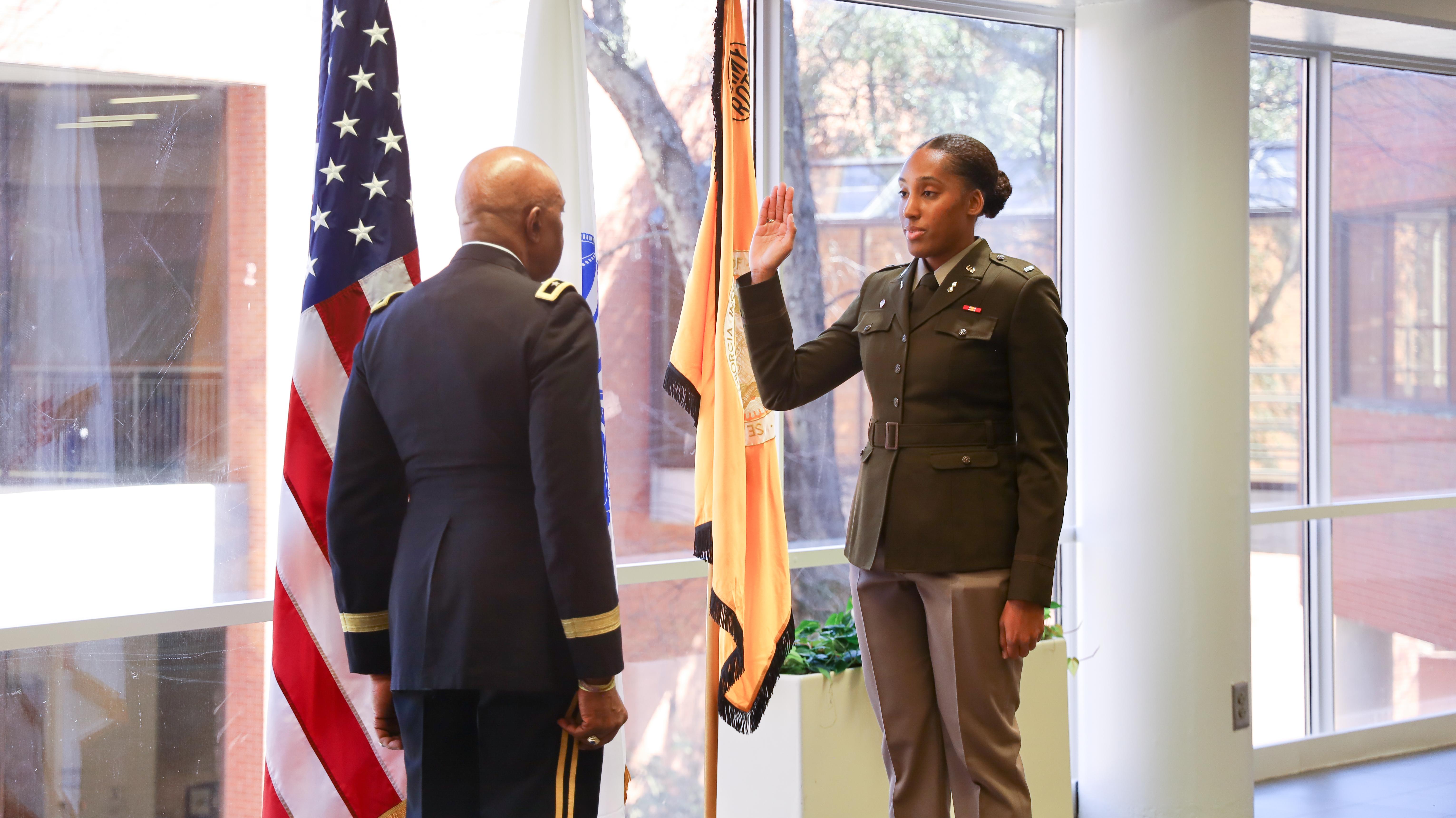 Jessica Rawls, Ceremony for Military Promotion Pin-On