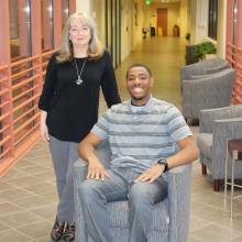 Barbara Christopher and Donte Preston, Christopher Scholarship recipient.