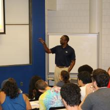 ISyE Lecturer and Advisor Damon P. Williams in the classroom