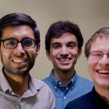 The interdisciplinary team that created FindED: Farhan Khan (CS 2016), Dale Rivera (CS 2016), and Tony Shu (MSE & CS 2017), and Prashant Tailor (IE 2016).