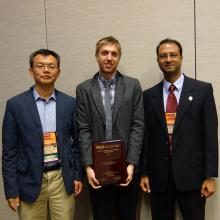Plumlee (centered) received the 2012 INFORMS Quality, Reliability and Statistics Best Paper Award