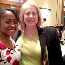 Jane Ammons, ISyE school chair, with scholarship recipient Breona Jenkins.